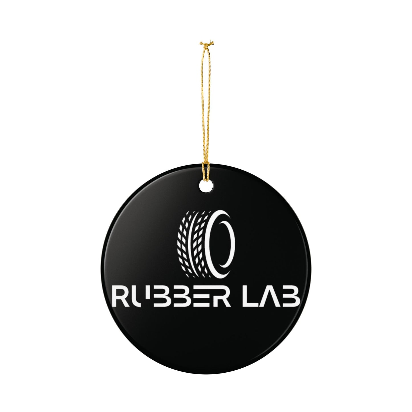Rubber Lab Ceramic Ornament – Black Tire Logo Holiday Decoration