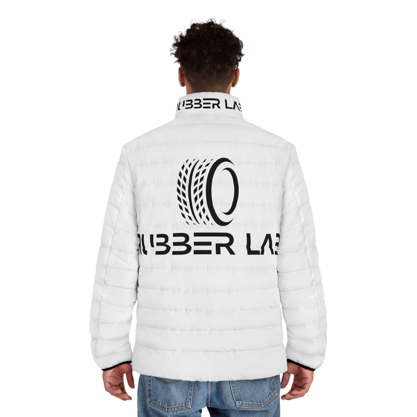 Rubber Lab Logo Puffer Jacket — Men's Lightweight Quilted Coat