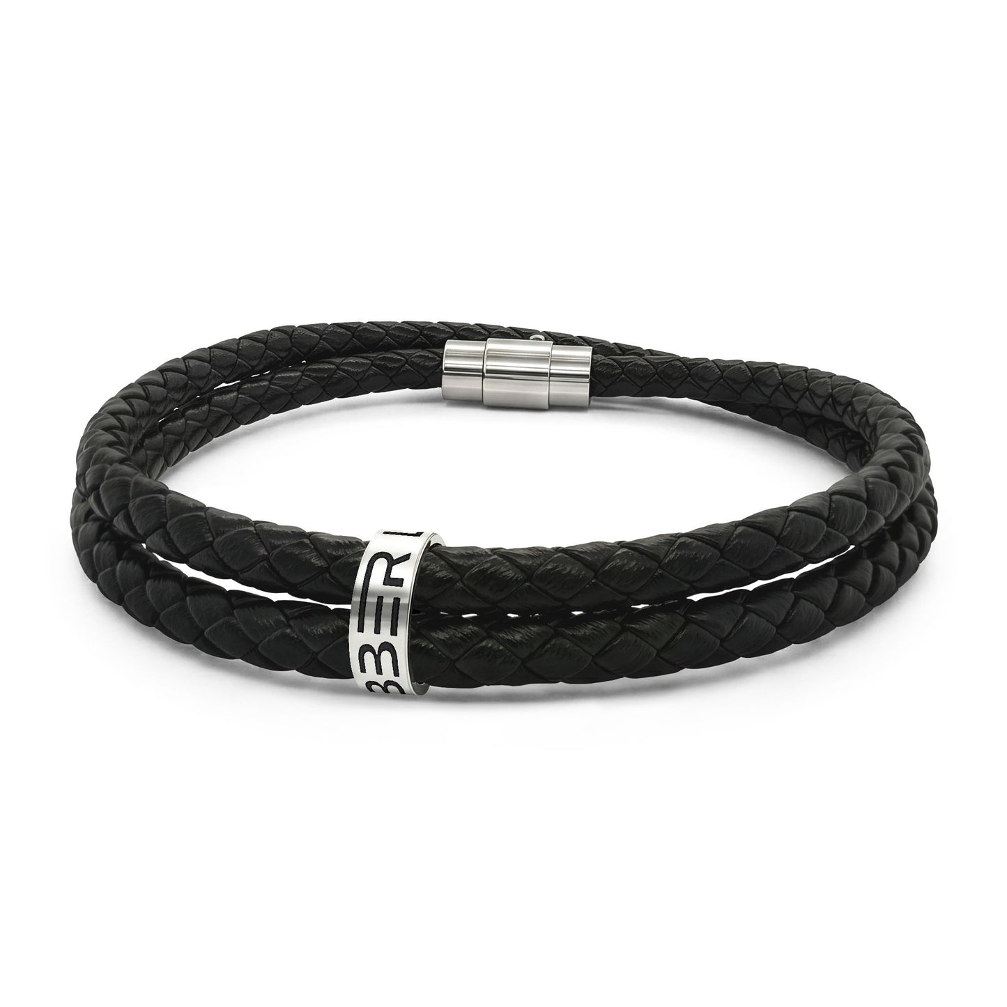 Leather Bracelet with Beads (Engraving)