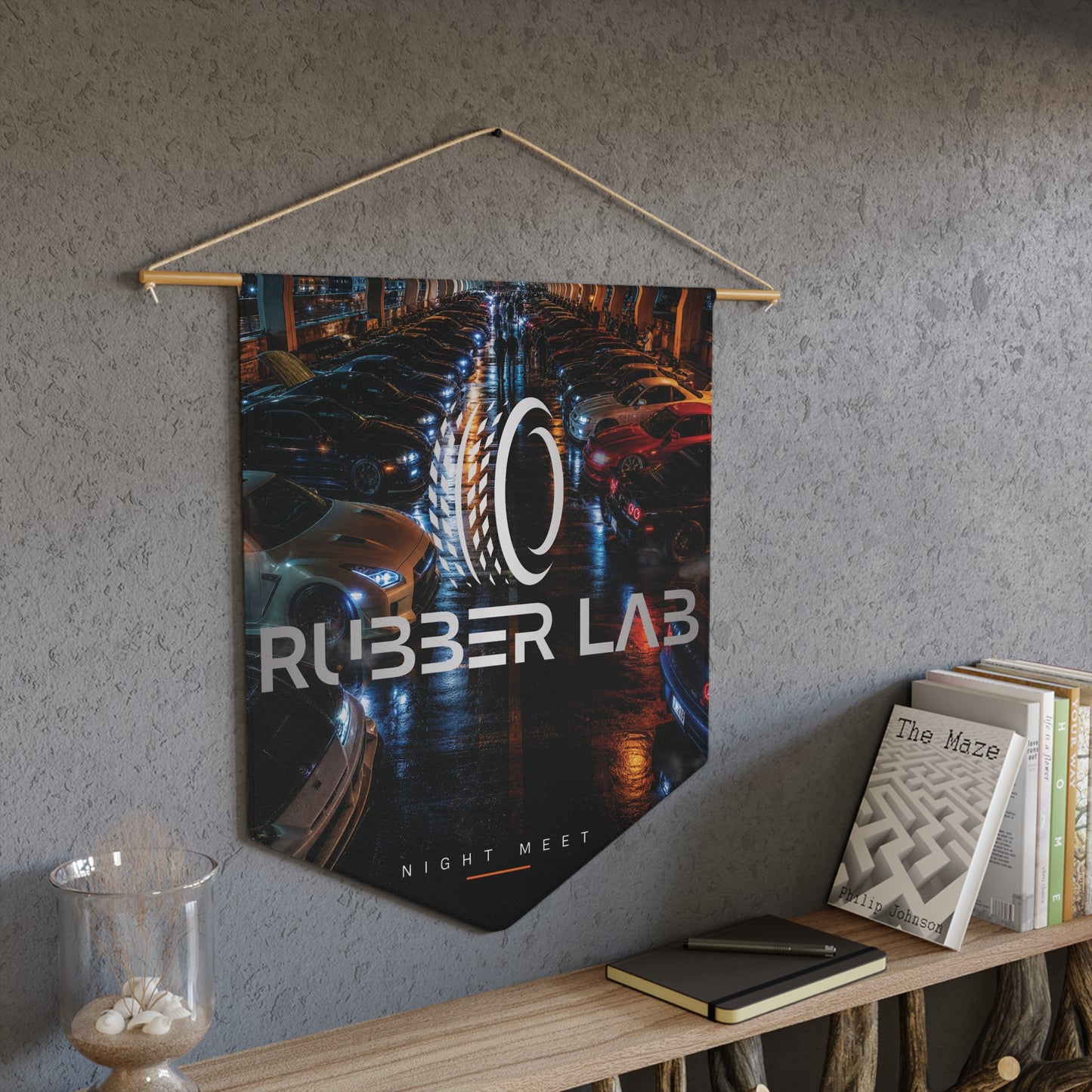 Rubber Lab 'Night Meet' Racing Pennant – Car Crew Wall Flag