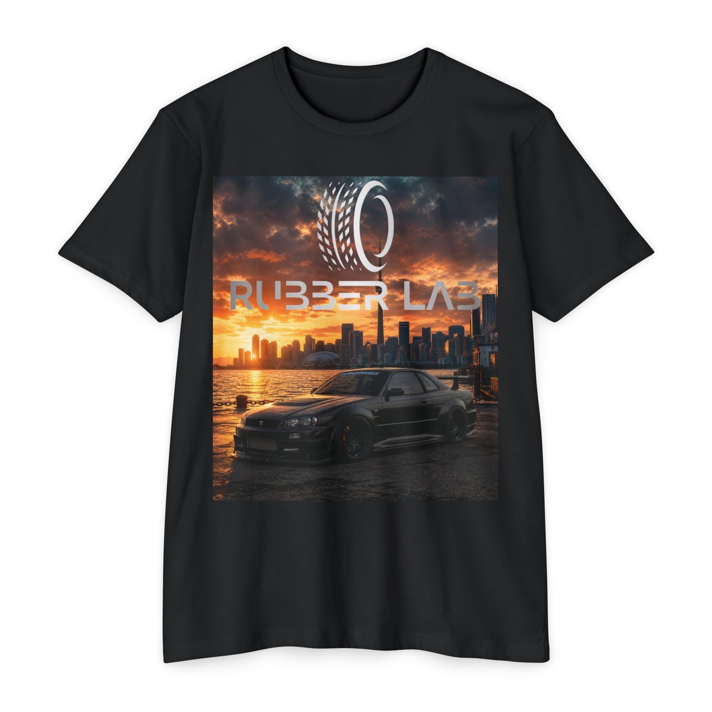 RubberLab Sunset Skyline Car T-Shirt