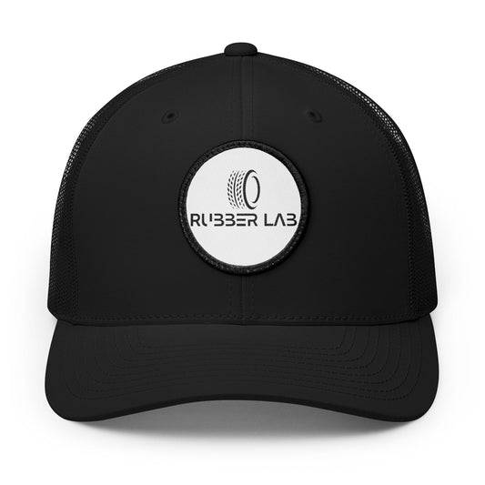 Rubber Lab Patch Trucker Cap — Embroidered Snapback Hat