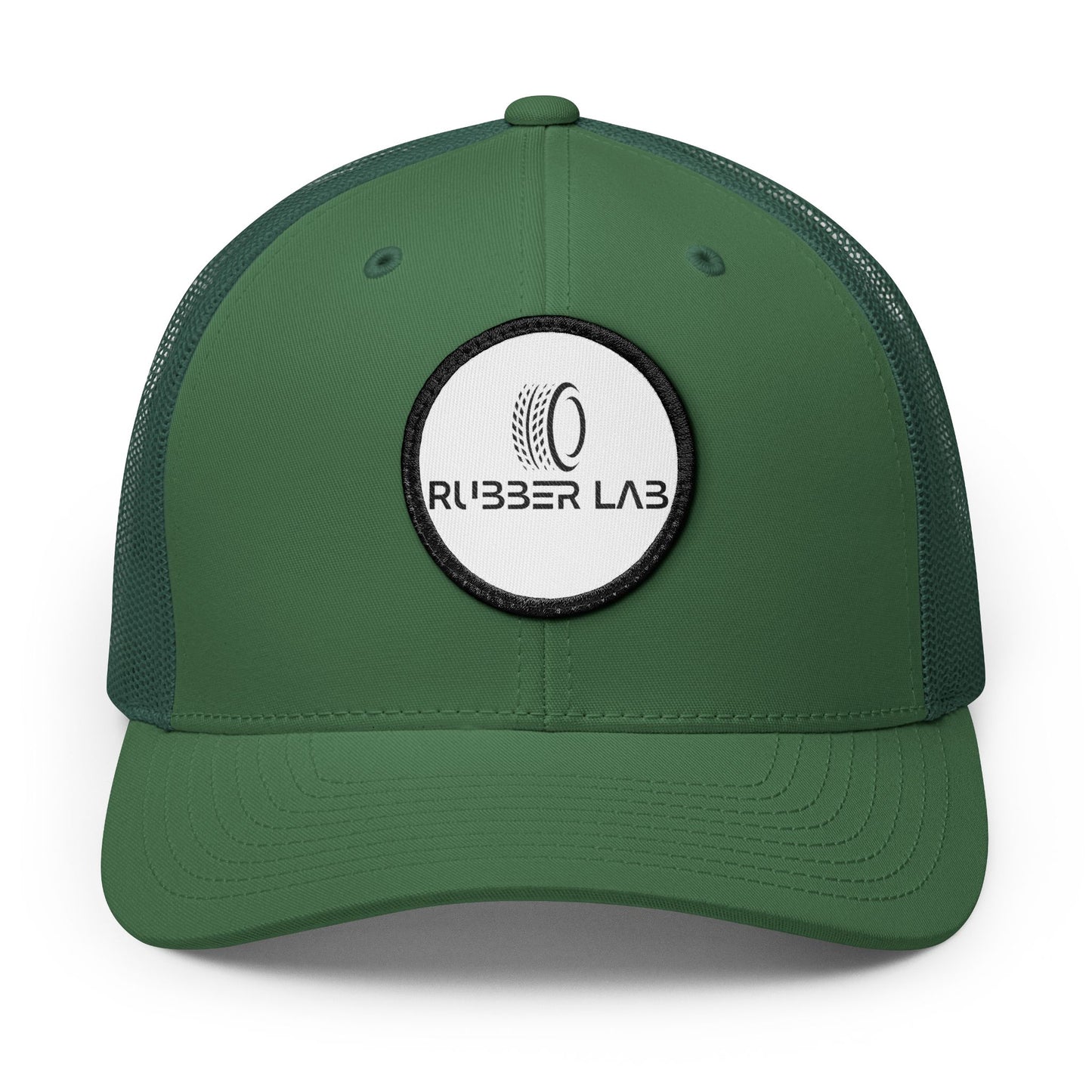 Rubber Lab Patch Trucker Cap — Embroidered Snapback Hat