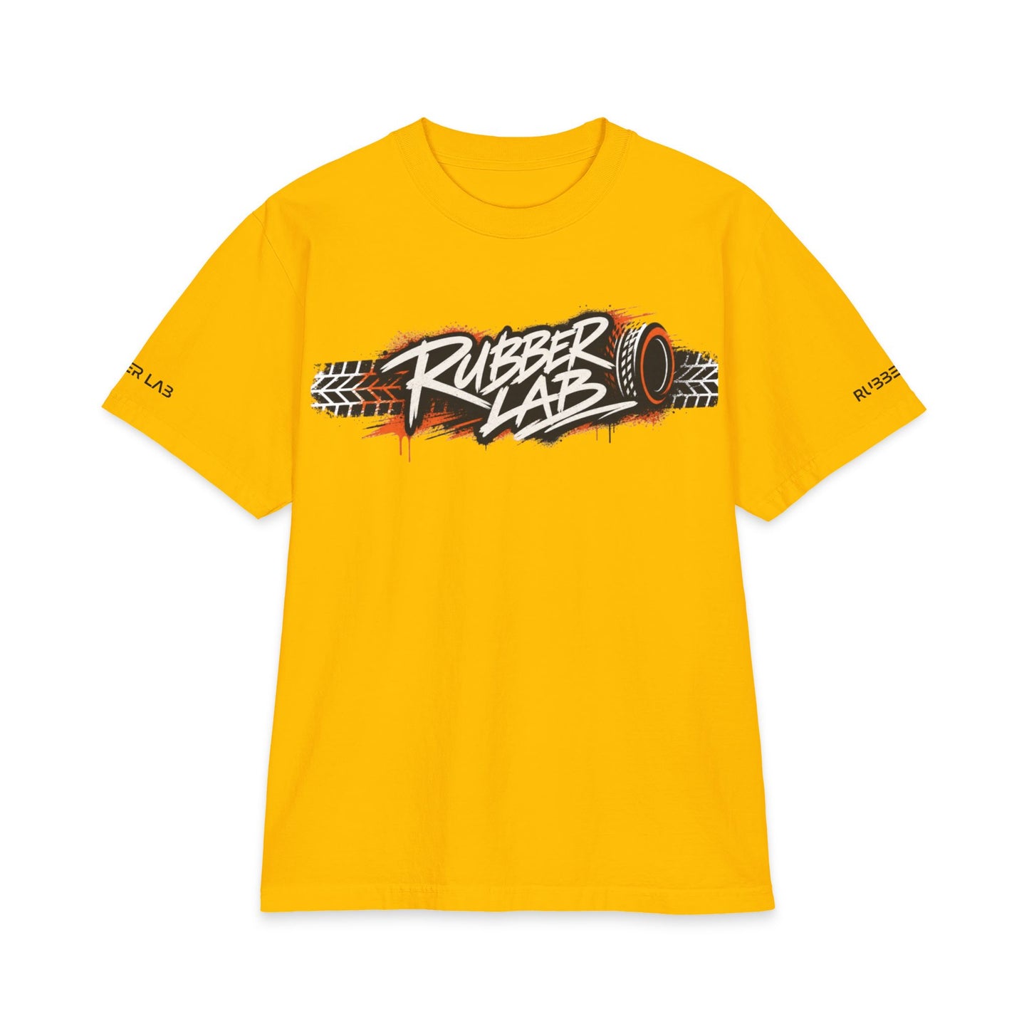 T-Shirt — 'Rubber Lab' Tire Track Graphic Tee