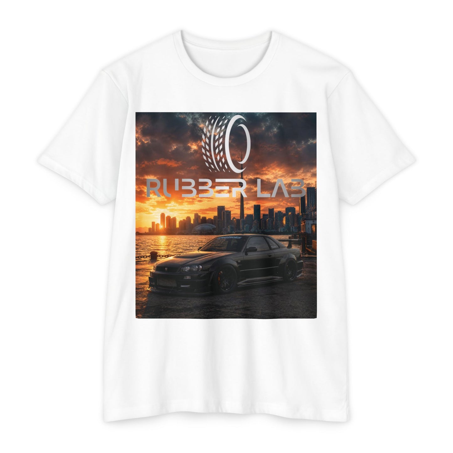 RubberLab Sunset Skyline Car T-Shirt