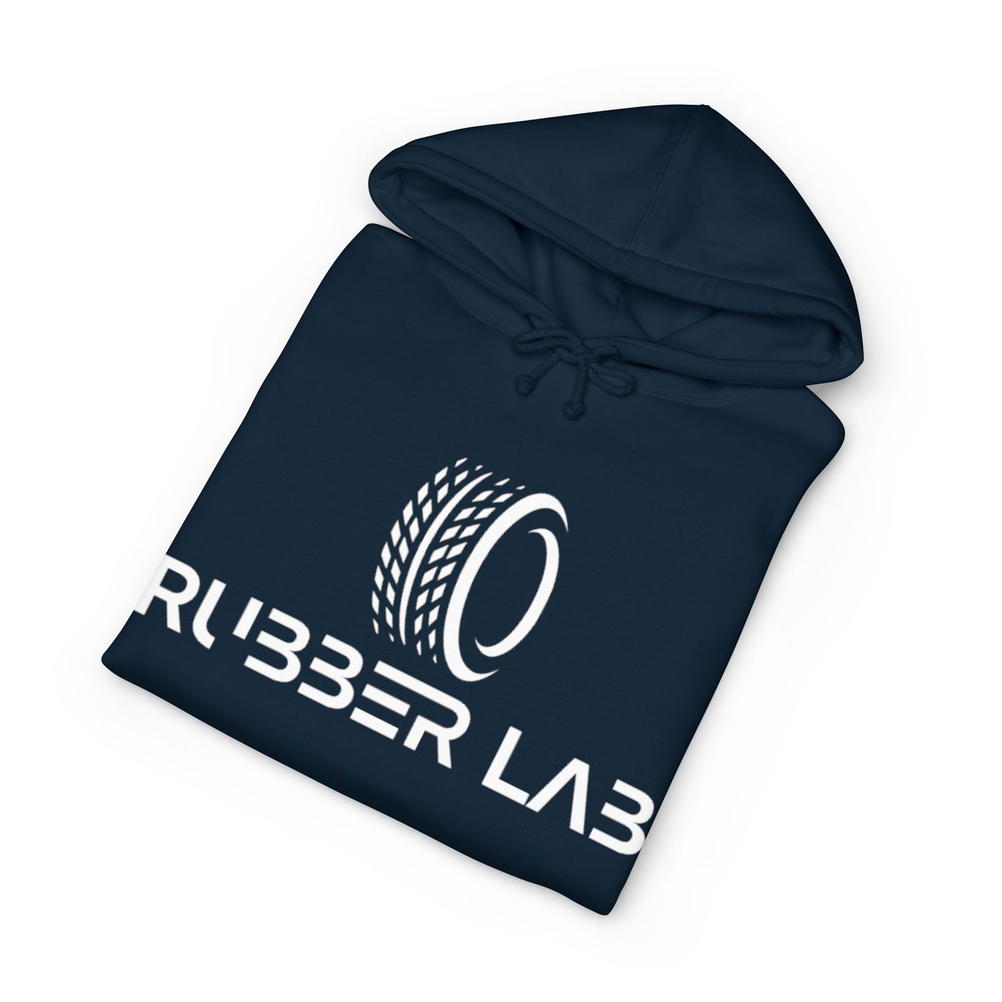 Rubber Lab Logo Hoodie — Mechanic & Car Enthusiast Pullover