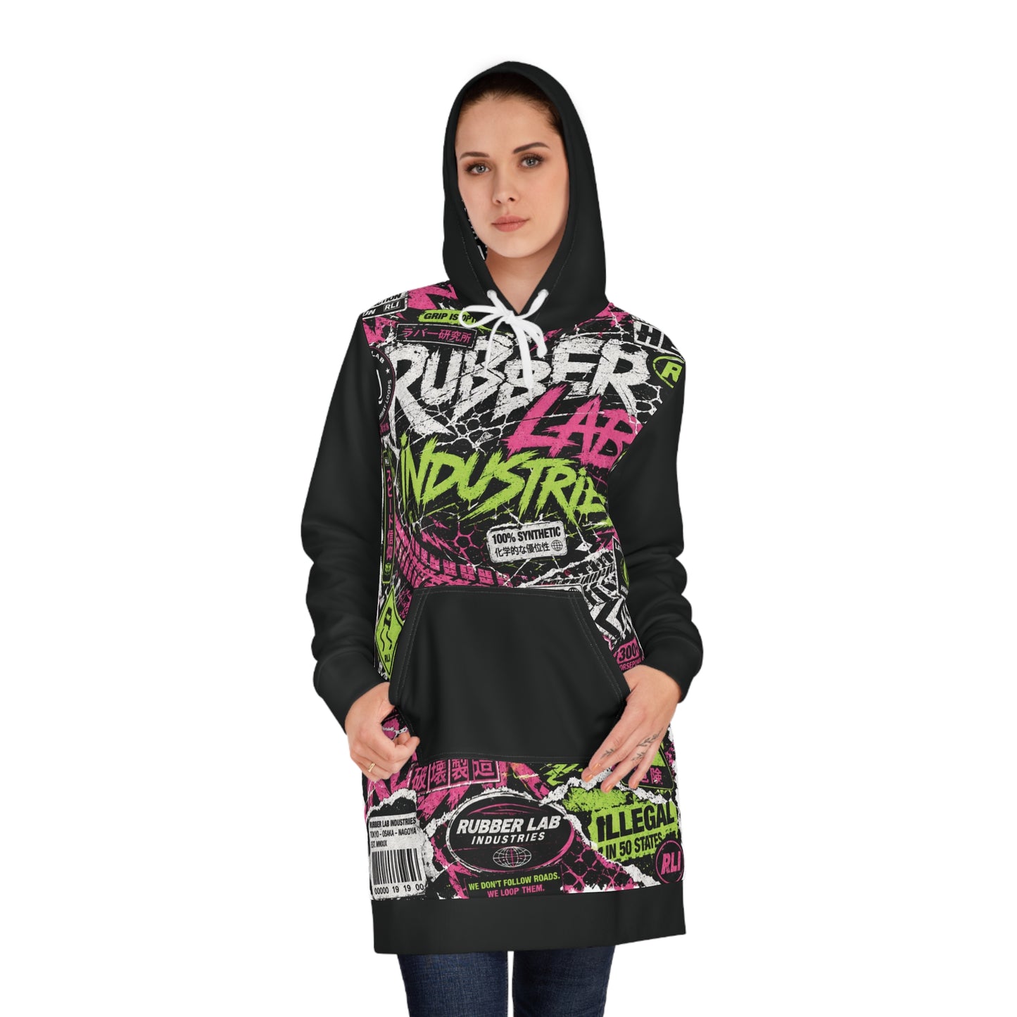 Hoodie Dress — Rubber Lab Industries Graffiti Streetwear