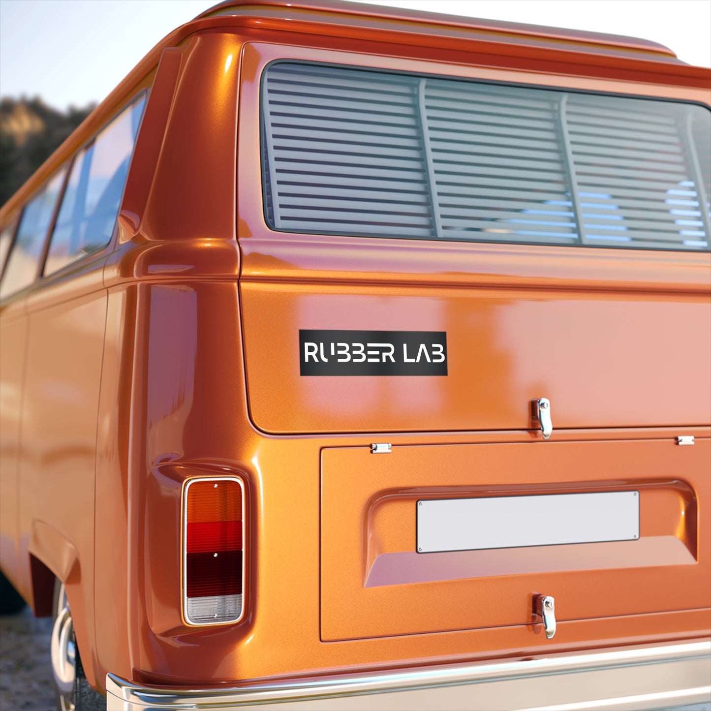 Bumper Sticker — 'Rubber Lab' Black Vinyl Logo Sticker