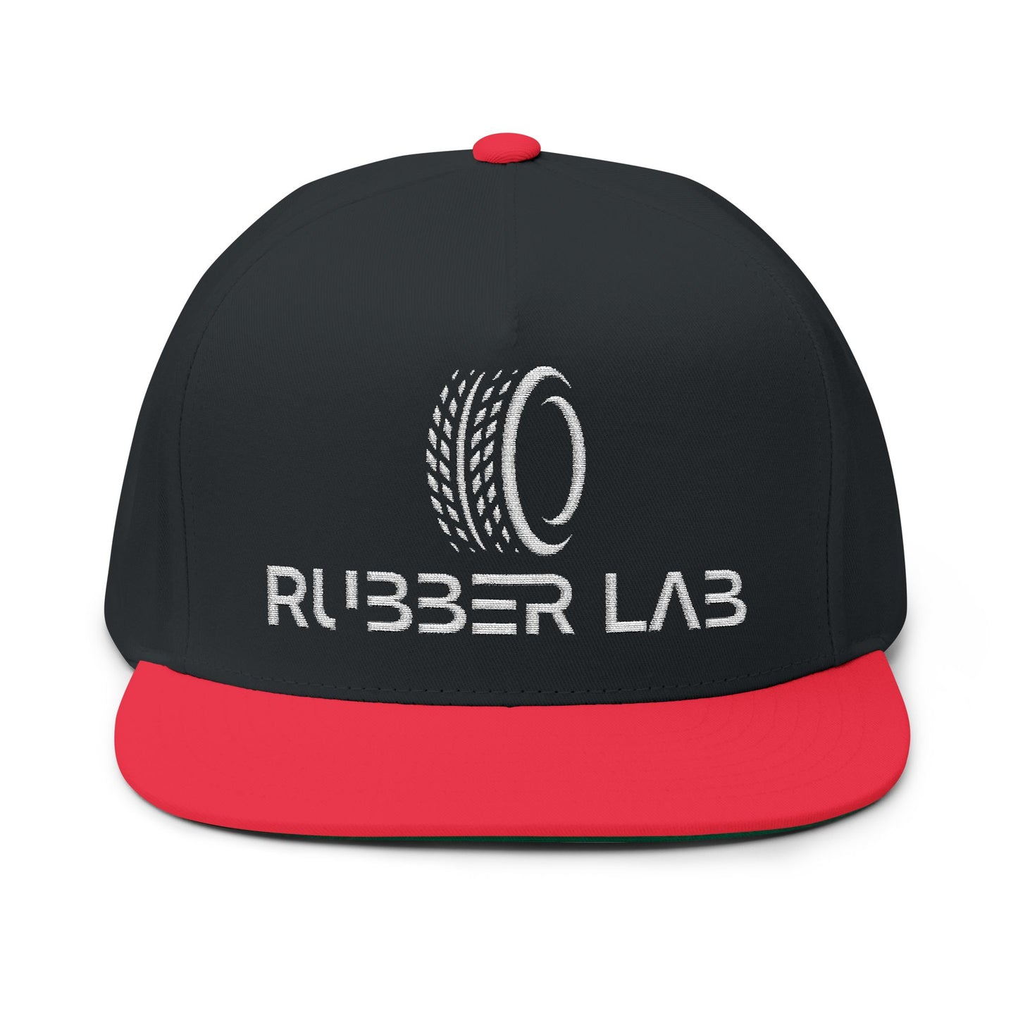Rubber Lab Embroidered Flat Bill Cap