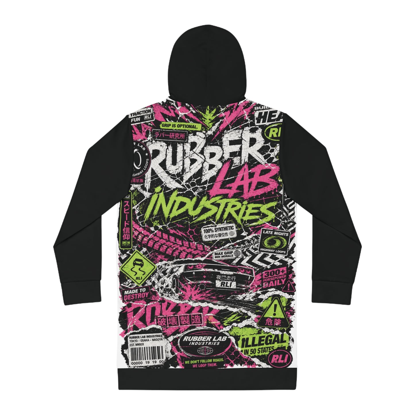 Hoodie Dress — Rubber Lab Industries Graffiti Streetwear