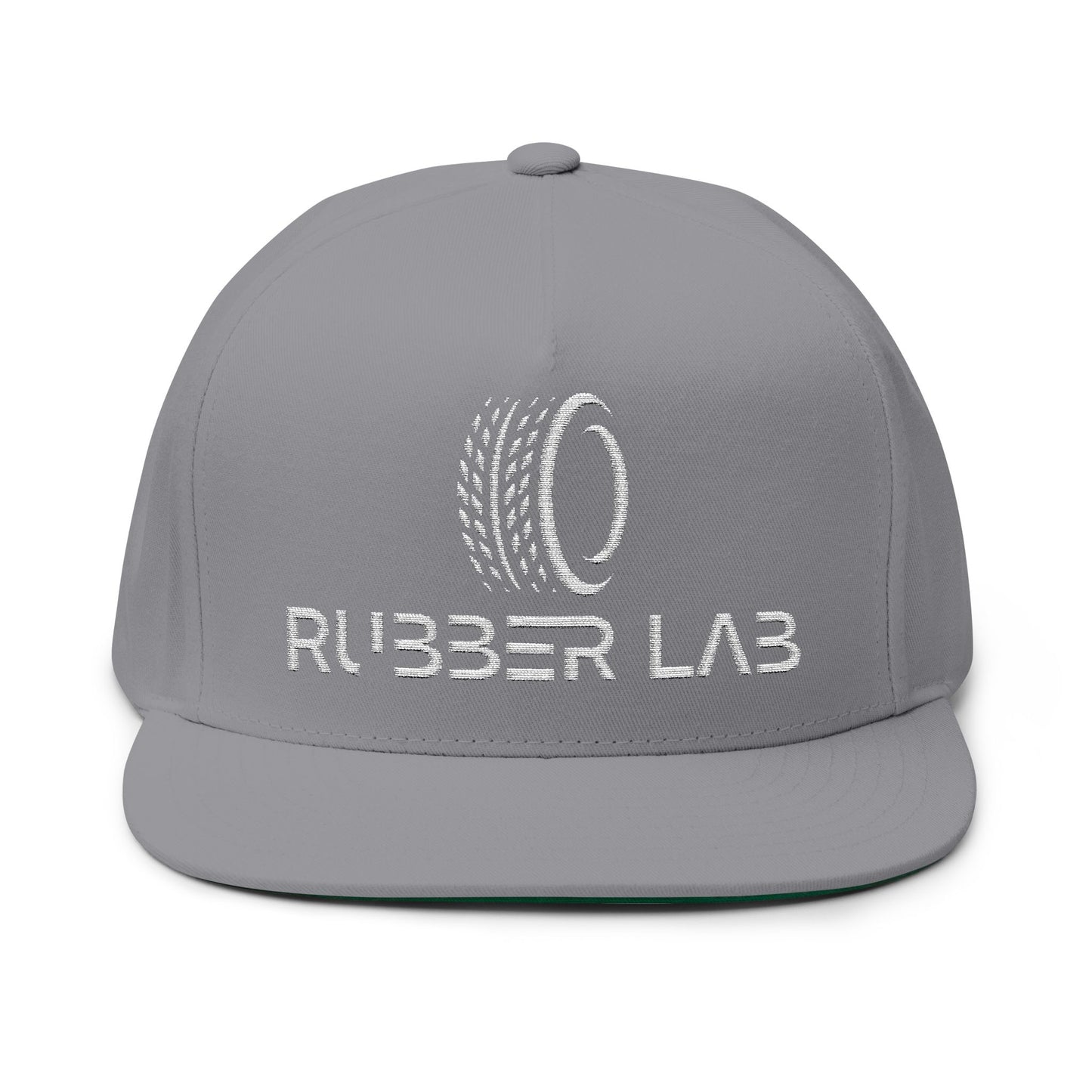 Rubber Lab Embroidered Flat Bill Cap