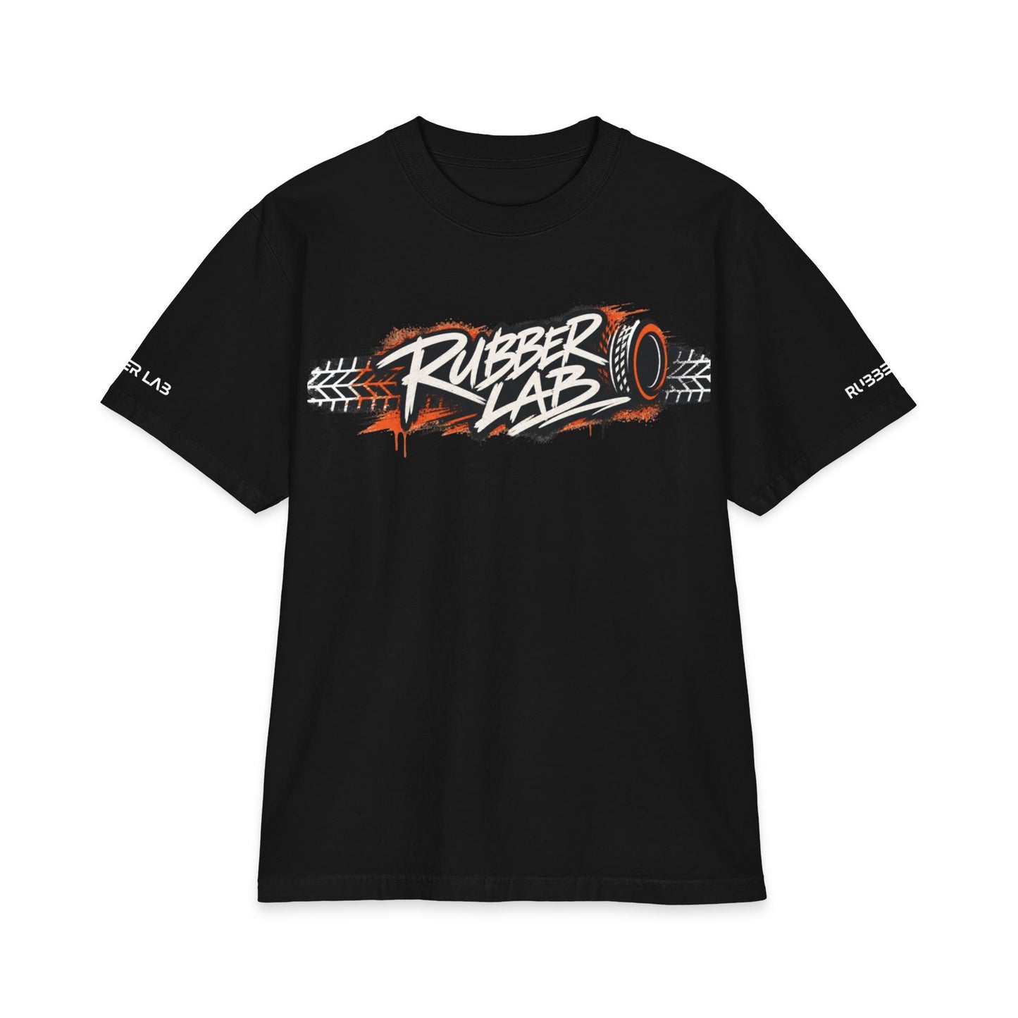 T-Shirt — 'Rubber Lab' Tire Track Graphic Tee