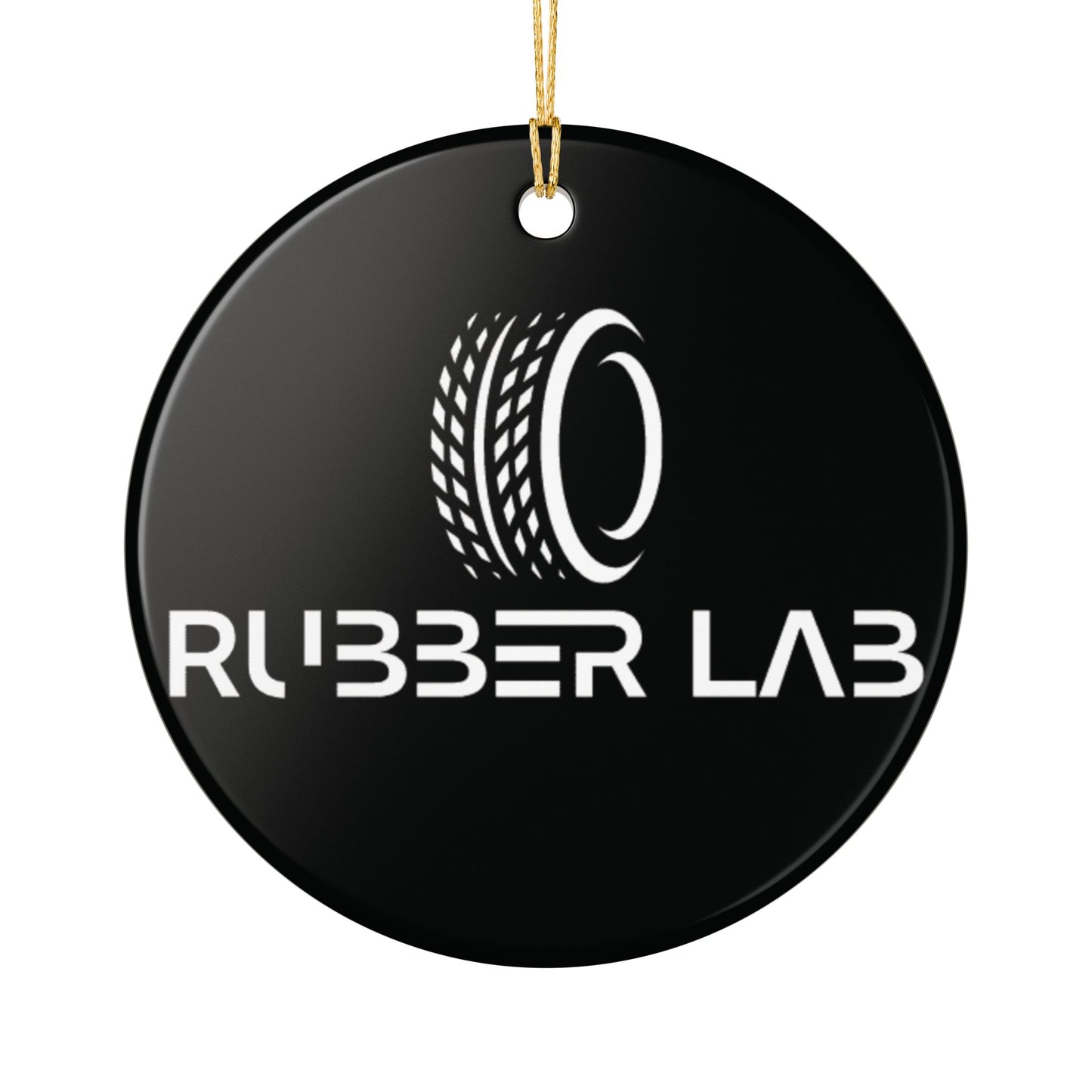 Rubber Lab Ceramic Ornament – Black Tire Logo Holiday Decoration