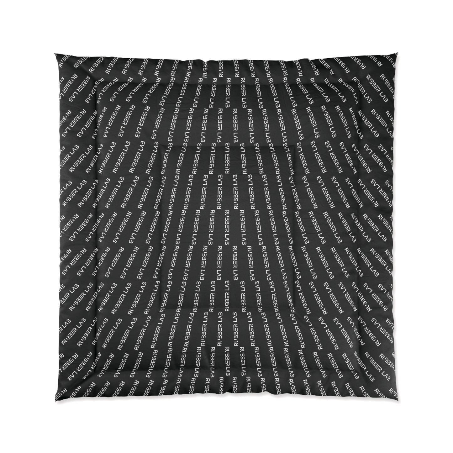 Black Script Stripe Comforter – Modern Monochrome Bedding