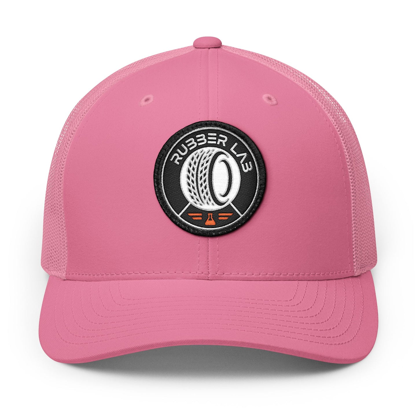 Embroidered Trucker Hat — Rubber Lab Tire Patch Snapback