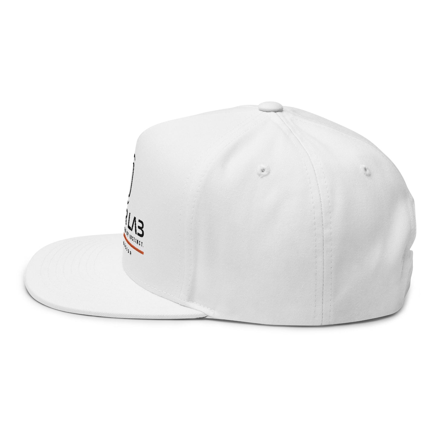 Flat Bill Cap — Rubber Lab Embroidered Logo Snapback
