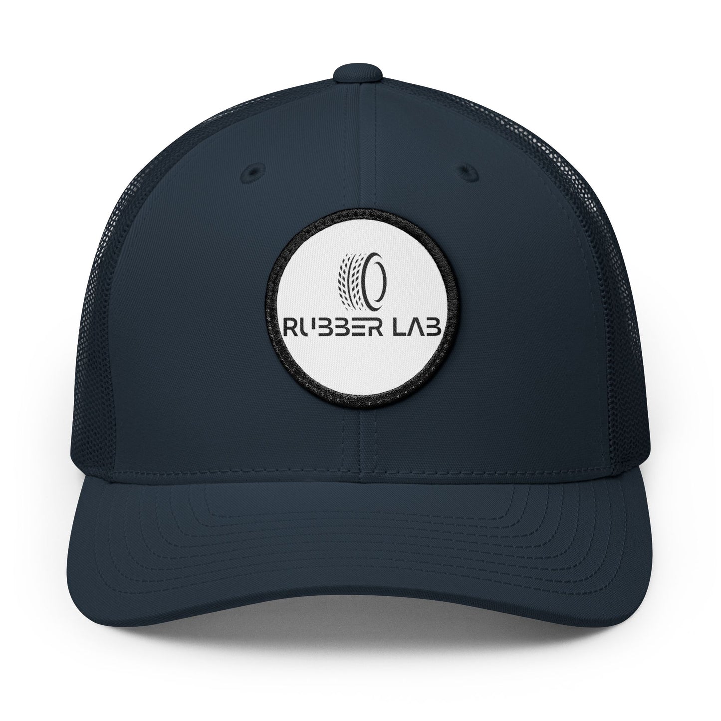 Rubber Lab Patch Trucker Cap — Embroidered Snapback Hat