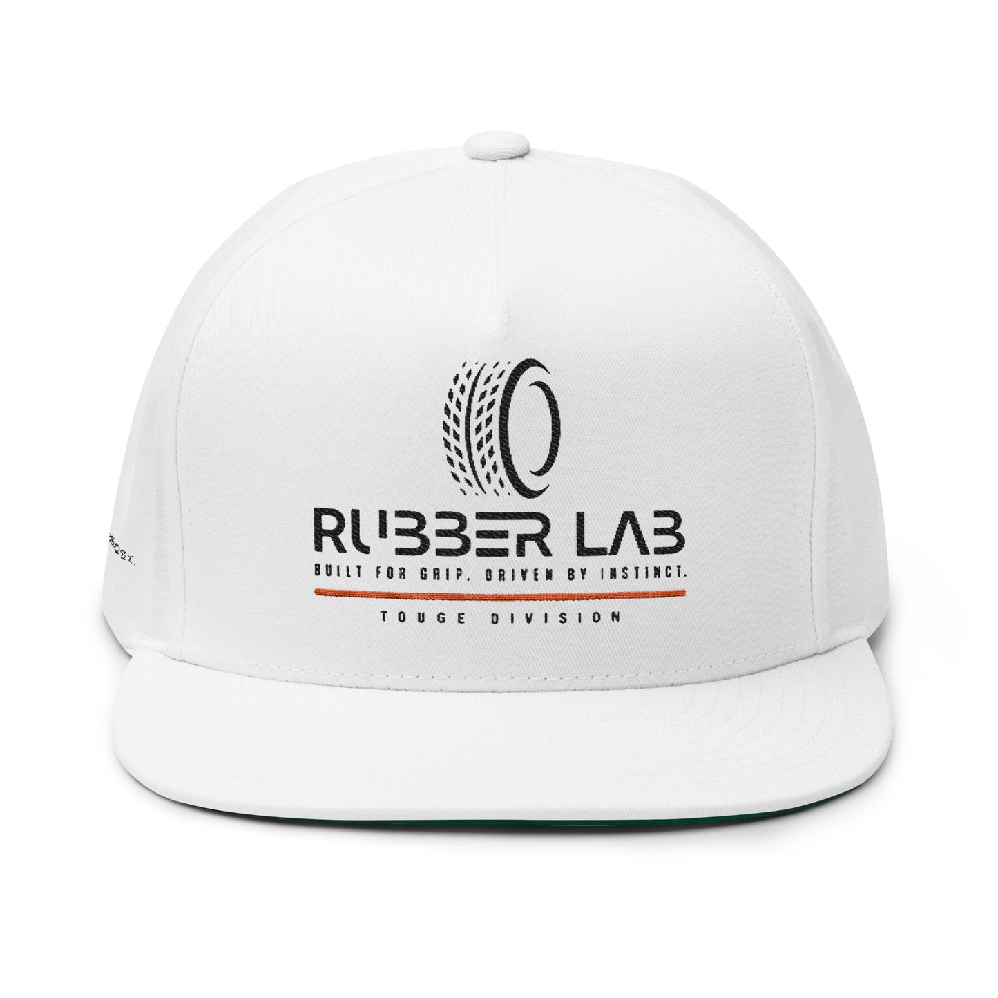Flat Bill Cap — Rubber Lab Embroidered Logo Snapback