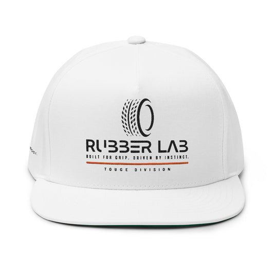 Flat Bill Cap — Rubber Lab Embroidered Logo Snapback