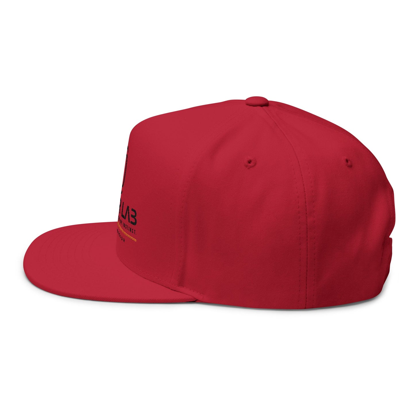 Flat Bill Cap — Rubber Lab Embroidered Logo Snapback