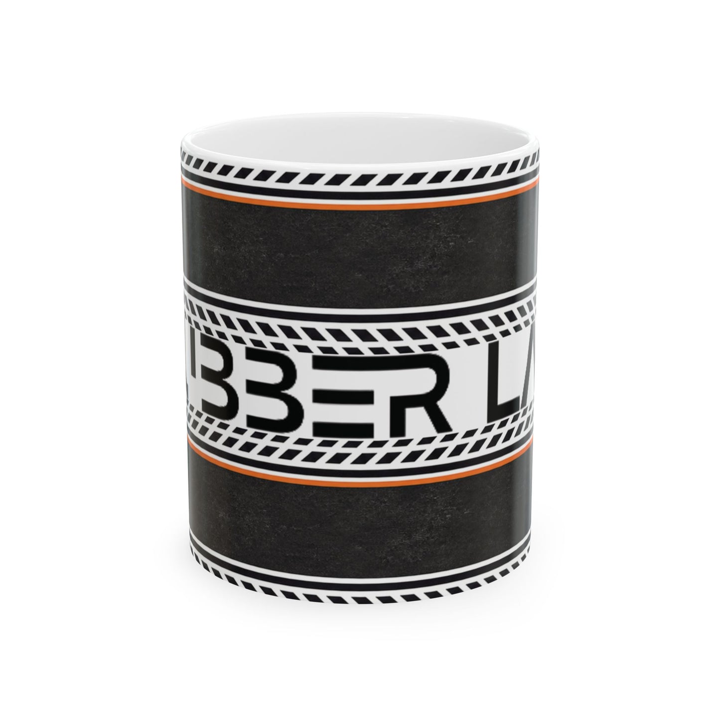 Ceramic Mug — 'BBBer Line' Tire-Track Design Coffee Cup (11oz & 15oz)