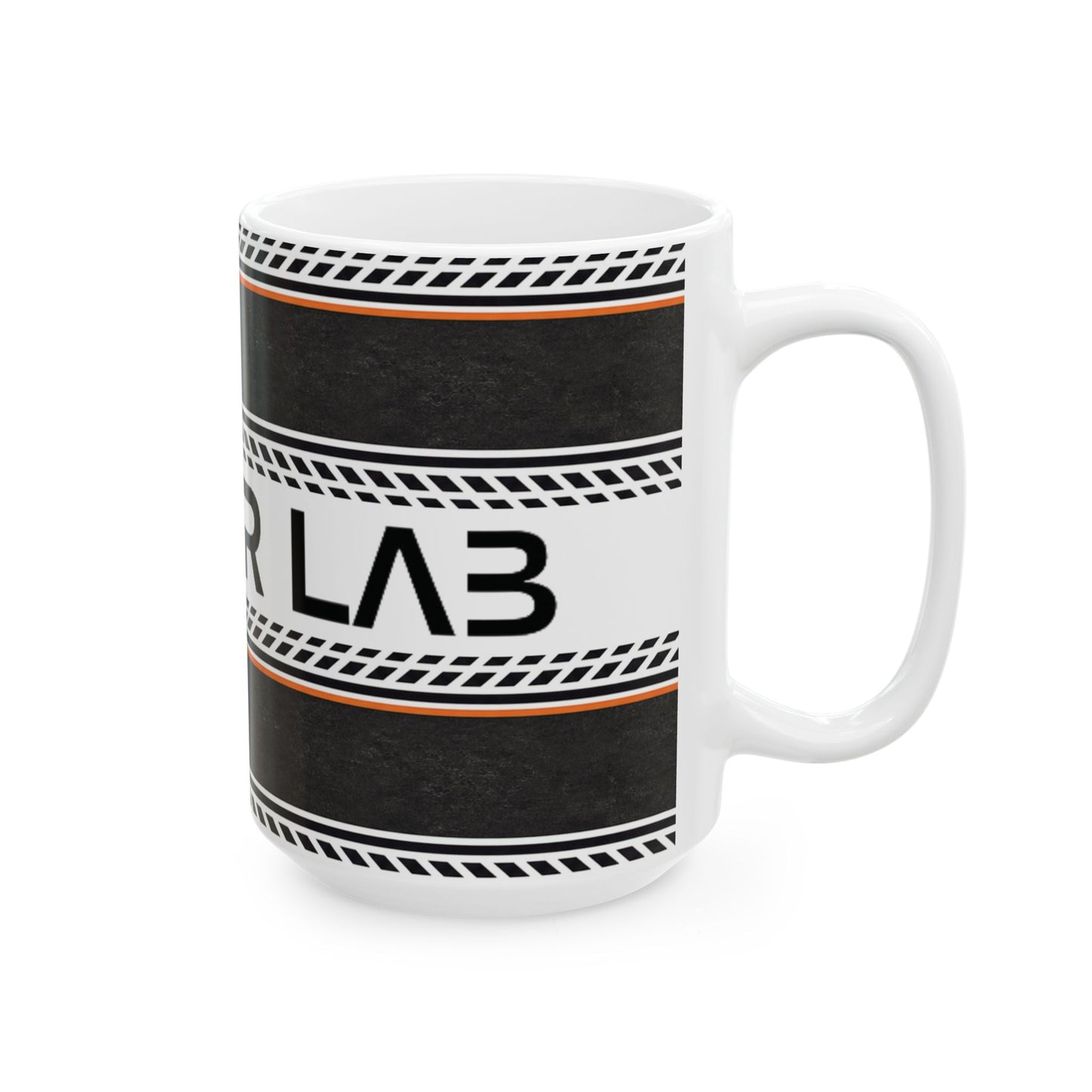 Ceramic Mug — 'BBBer Line' Tire-Track Design Coffee Cup (11oz & 15oz)