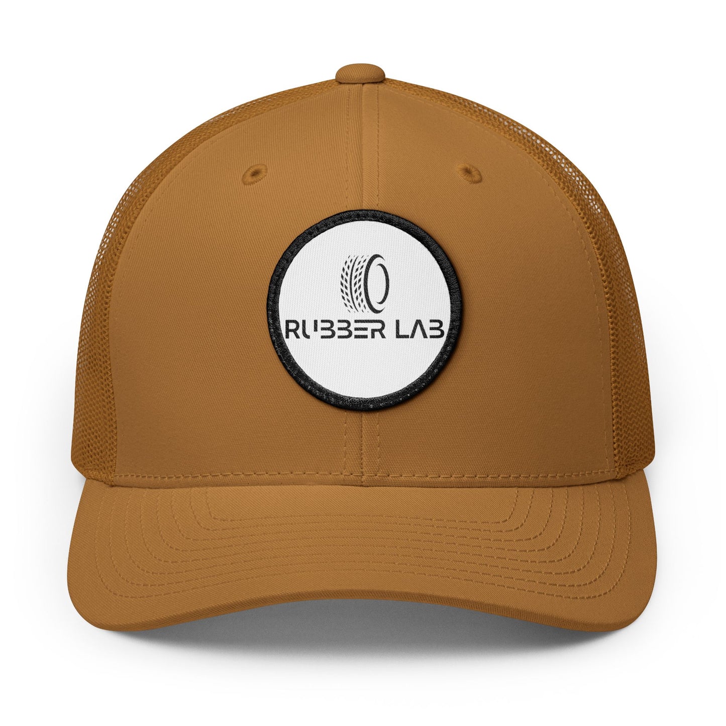 Rubber Lab Patch Trucker Cap — Embroidered Snapback Hat