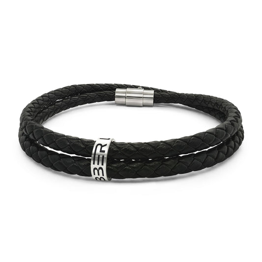 Leather Bracelet with Beads (Engraving)