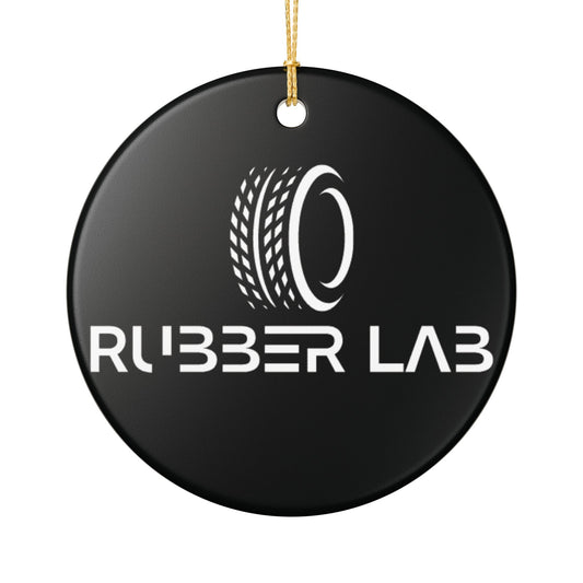Rubber Lab Ceramic Ornament – Black Tire Logo Holiday Decoration