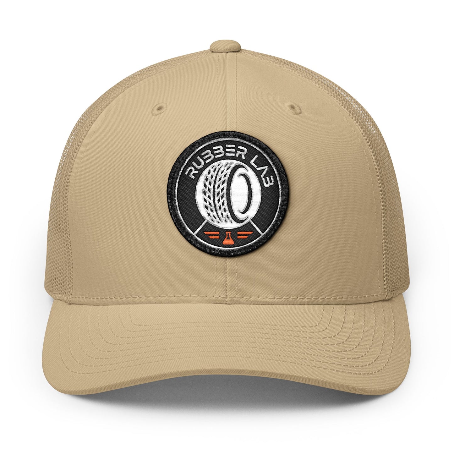 Embroidered Trucker Hat — Rubber Lab Tire Patch Snapback