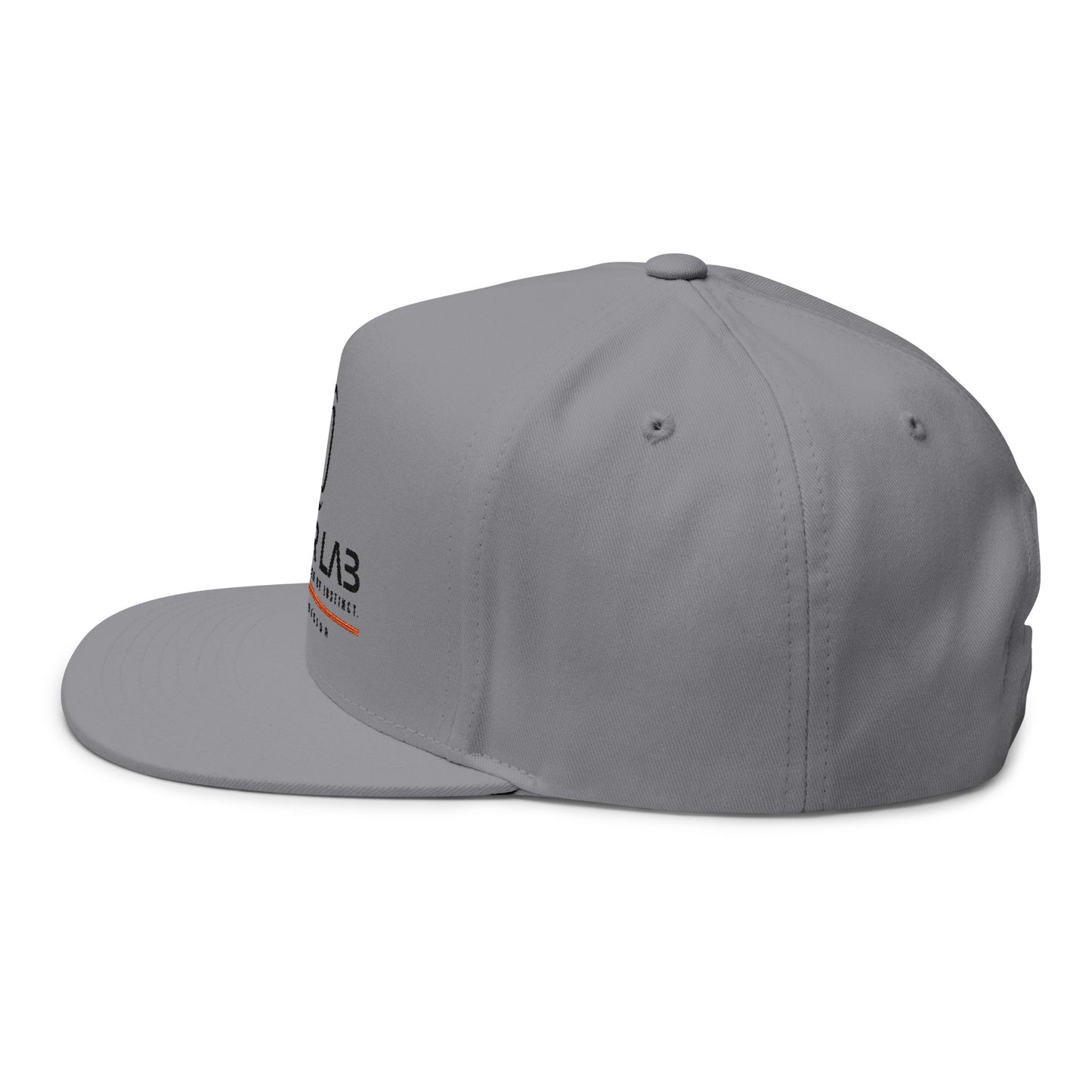 Flat Bill Cap — Rubber Lab Embroidered Logo Snapback