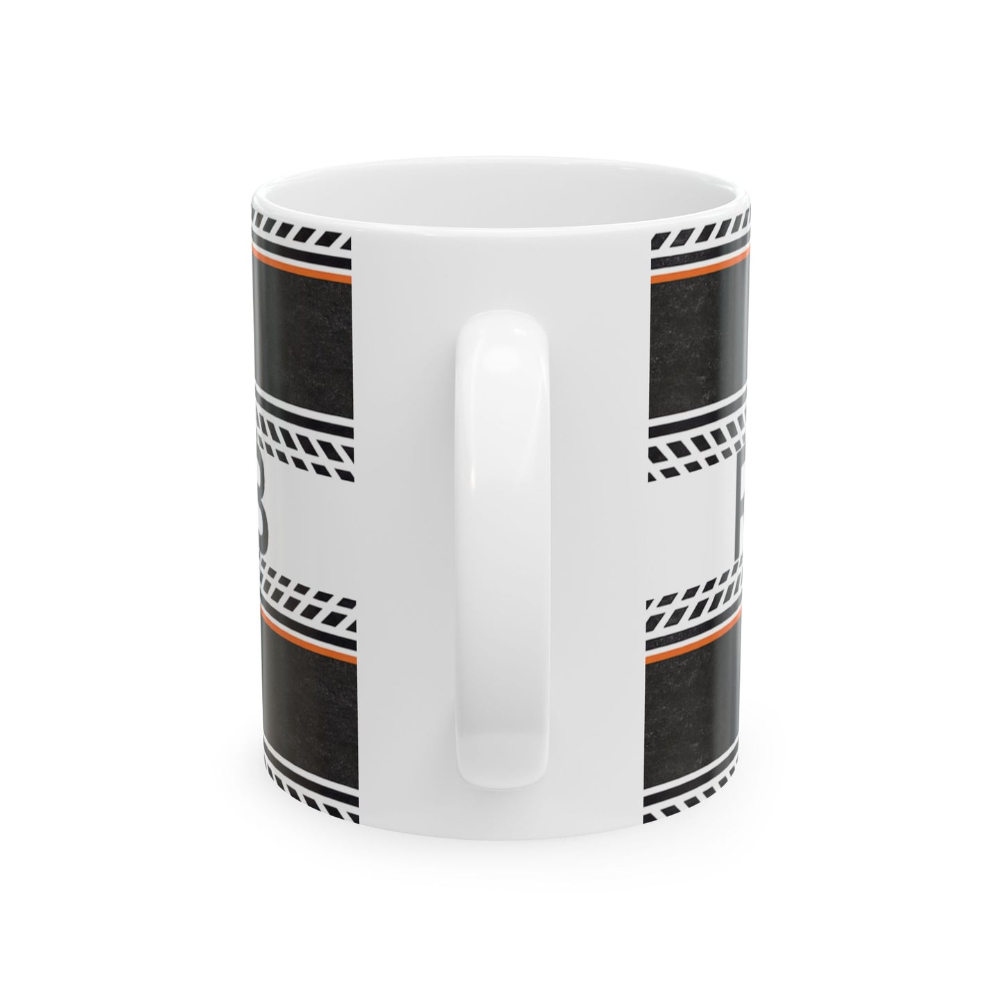 Ceramic Mug — 'BBBer Line' Tire-Track Design Coffee Cup (11oz & 15oz)