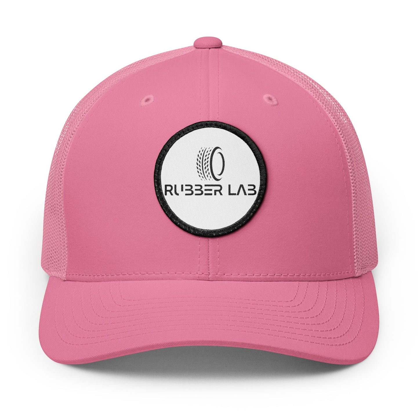 Rubber Lab Patch Trucker Cap — Embroidered Snapback Hat