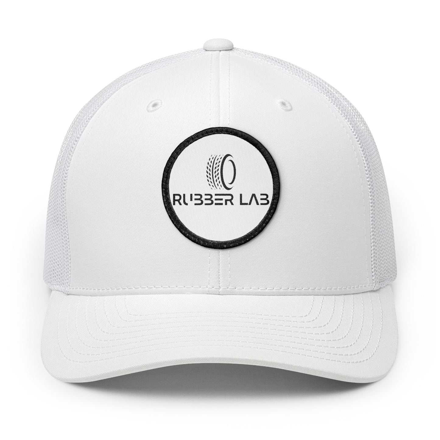 Rubber Lab Patch Trucker Cap — Embroidered Snapback Hat