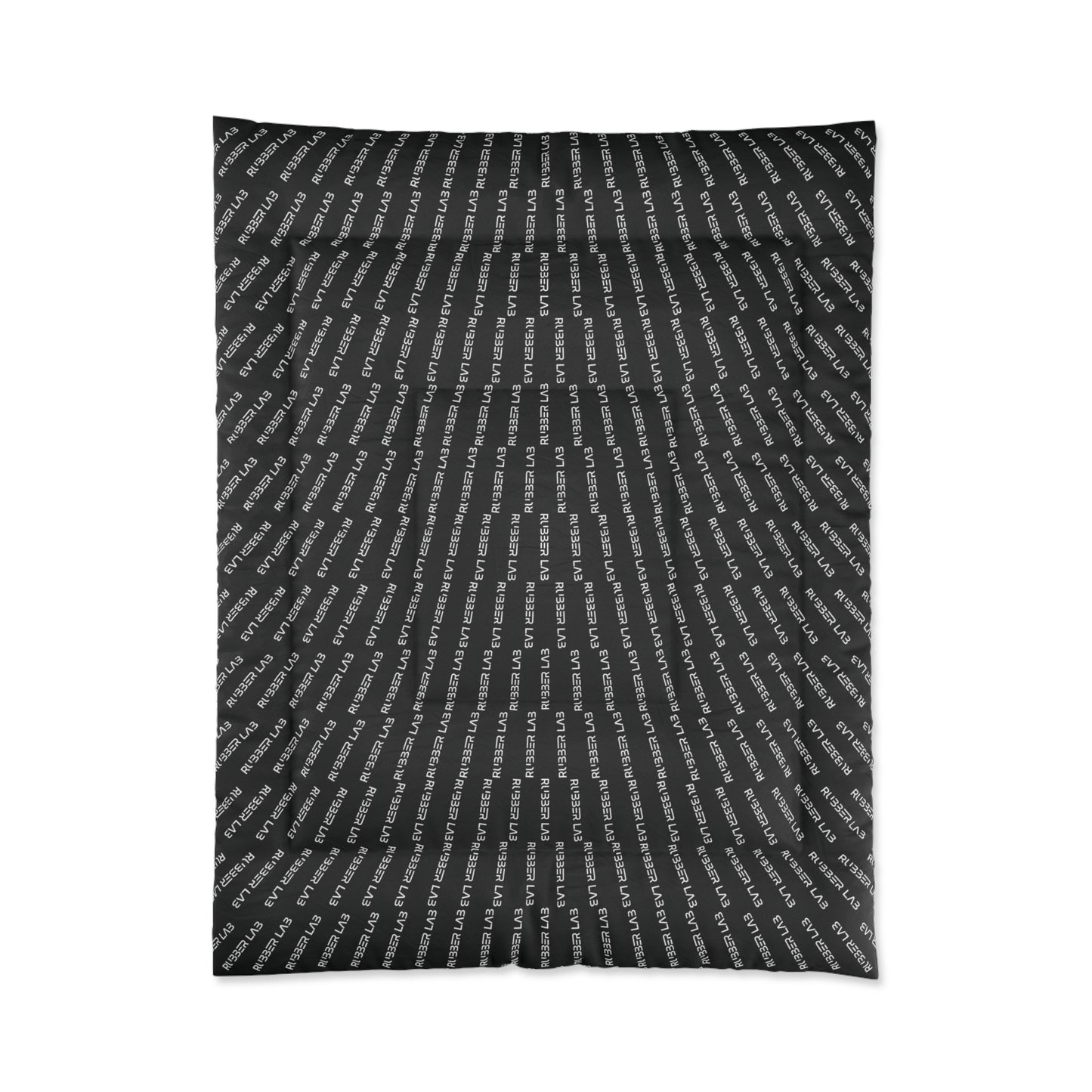 Black Script Stripe Comforter – Modern Monochrome Bedding