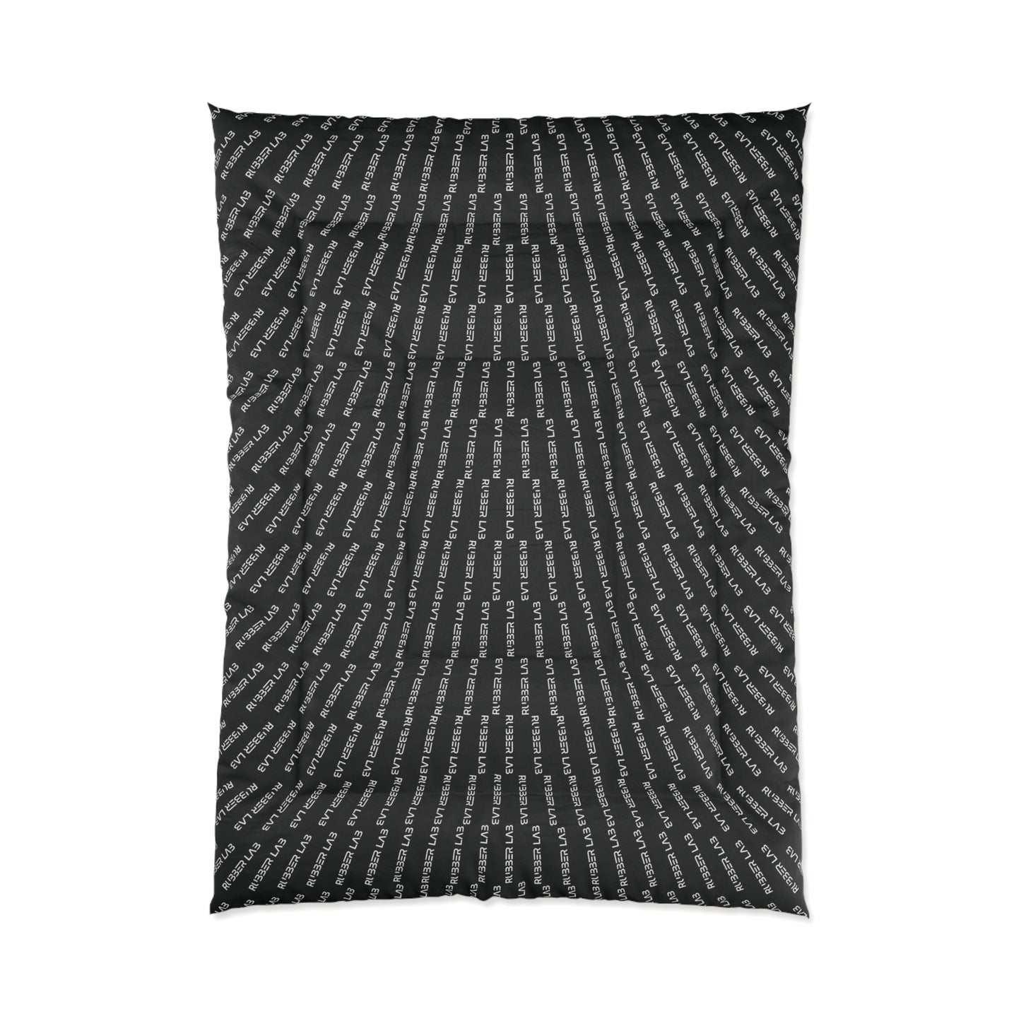 Black Script Stripe Comforter – Modern Monochrome Bedding