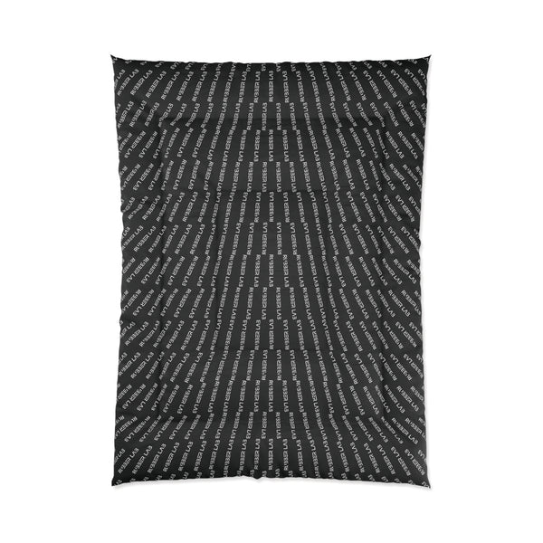 Black Script Stripe Comforter – Modern Monochrome Bedding