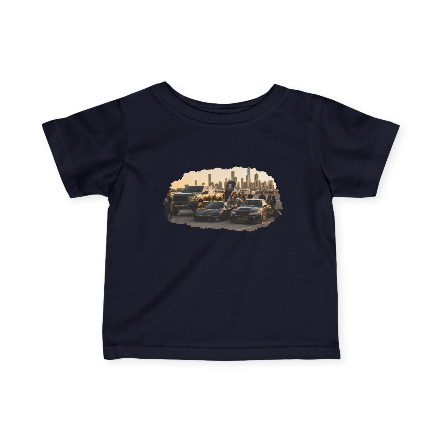 Infant Tee — Vintage Car Parking Photo "Rubber Lab" Graphic
