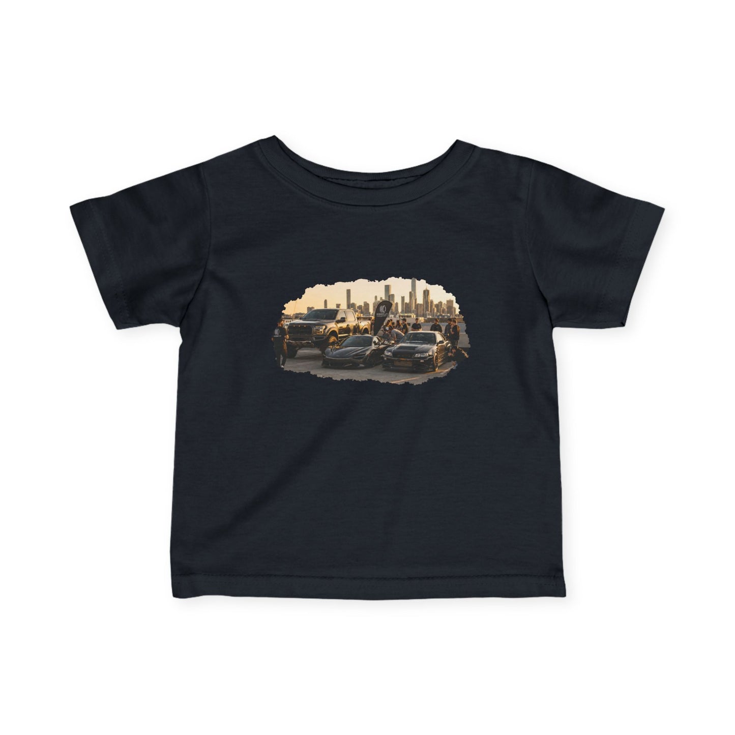 Infant Tee — Vintage Car Parking Photo "Rubber Lab" Graphic