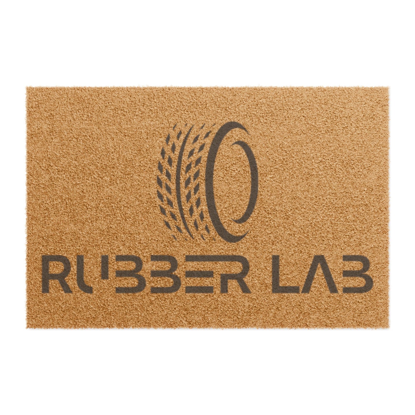 Rubber Lab Coir Doormat – Tire Logo Welcome Mat for Garage & Auto Shops