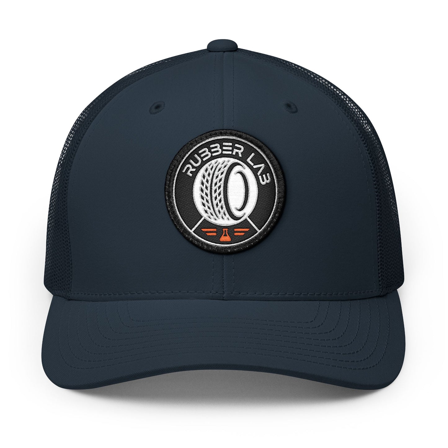 Embroidered Trucker Hat — Rubber Lab Tire Patch Snapback