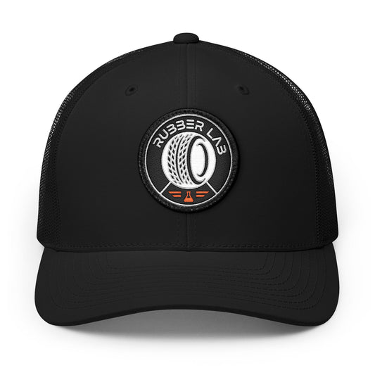 Embroidered Trucker Hat — Rubber Lab Tire Patch Snapback