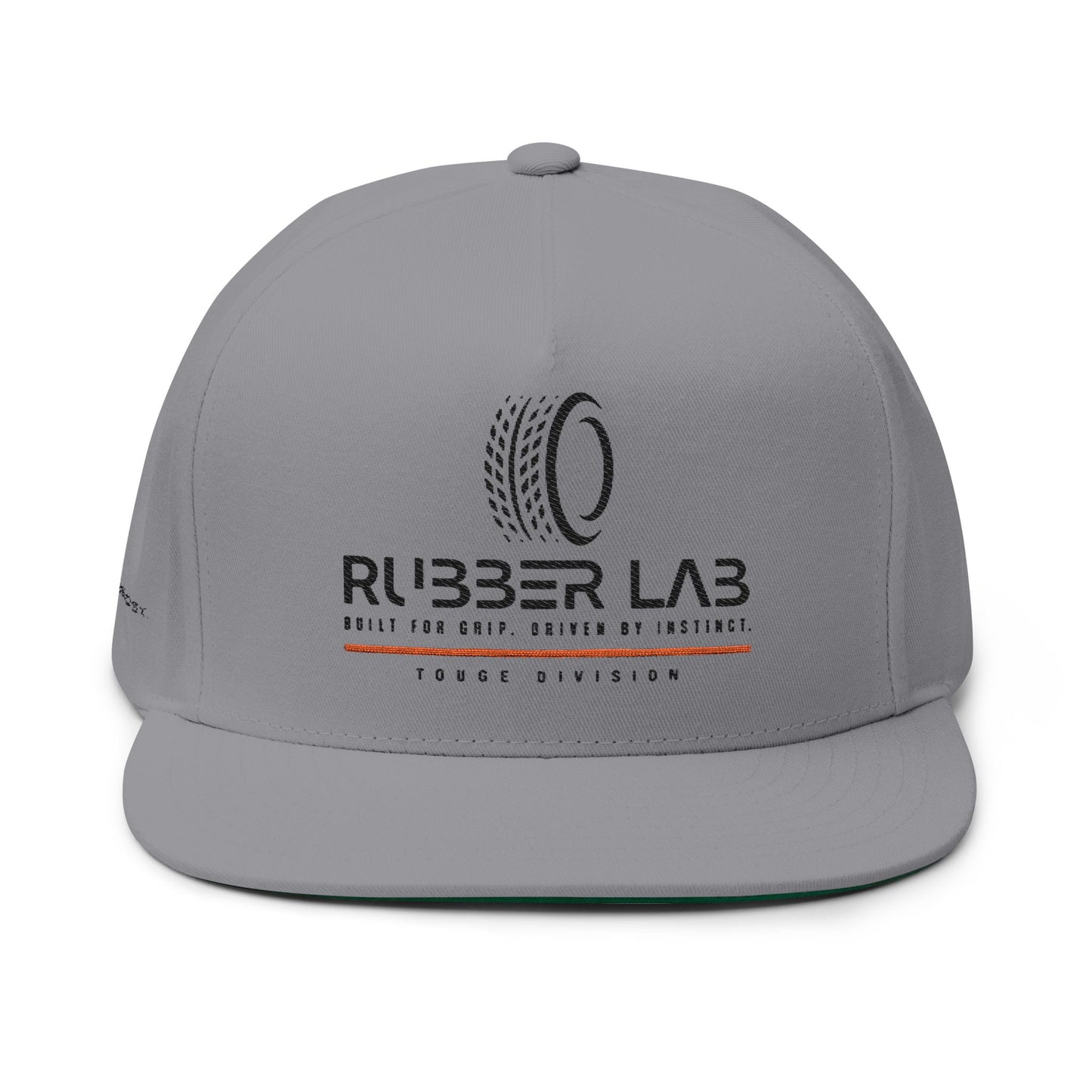 Flat Bill Cap — Rubber Lab Embroidered Logo Snapback