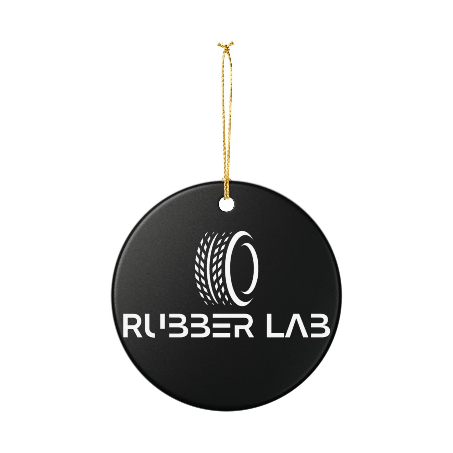 Rubber Lab Ceramic Ornament – Black Tire Logo Holiday Decoration