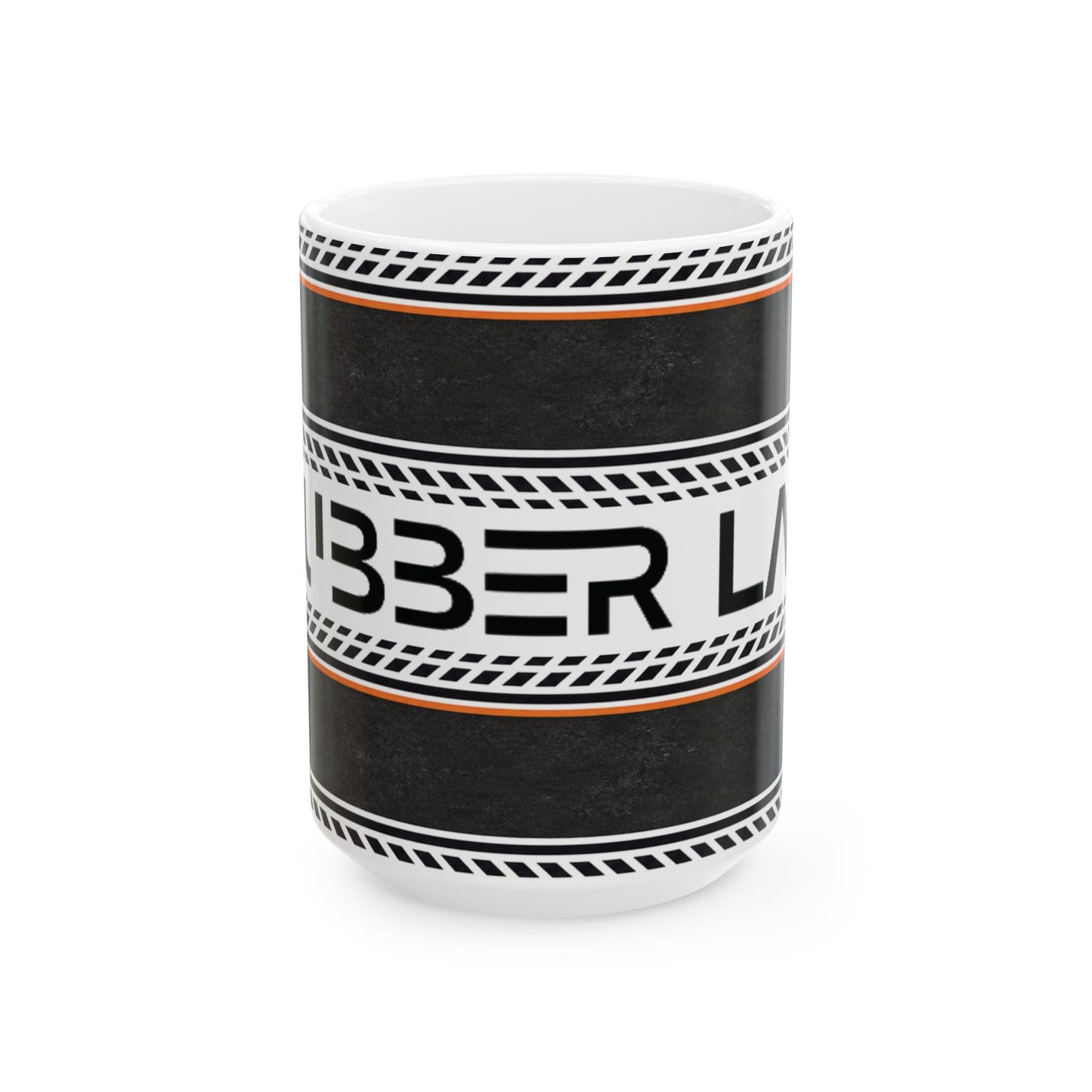 Ceramic Mug — 'BBBer Line' Tire-Track Design Coffee Cup (11oz & 15oz)