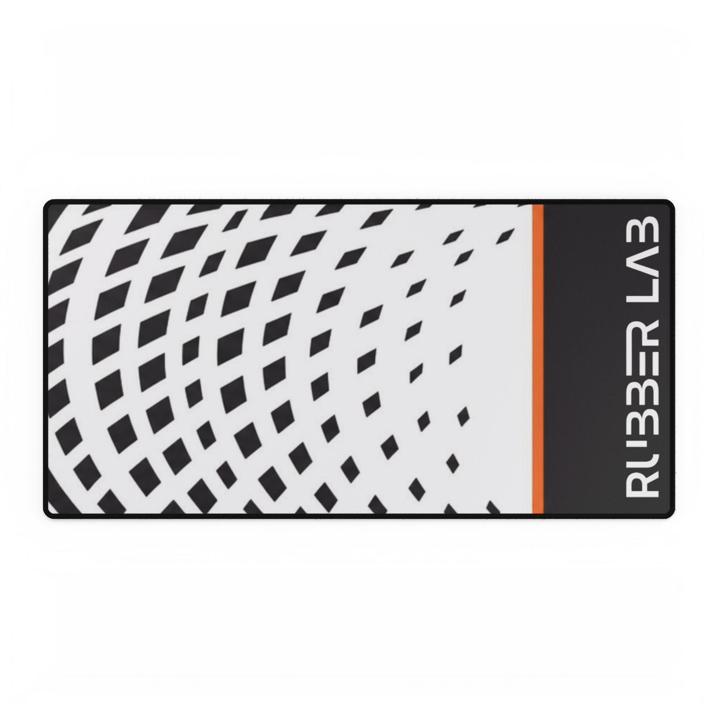 Rubber Lab Swirl Gaming Desk Mat – Large Mousepad with Modern Black & White Spiral Design