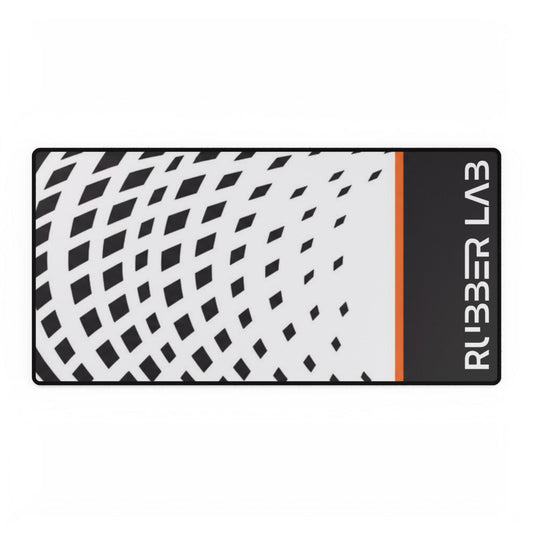 Rubber Lab Swirl Gaming Desk Mat – Large Mousepad with Modern Black & White Spiral Design