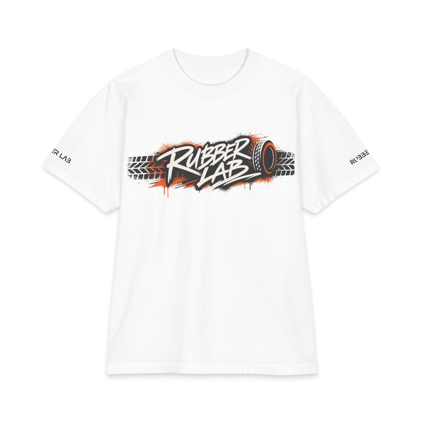 T-Shirt — 'Rubber Lab' Tire Track Graphic Tee