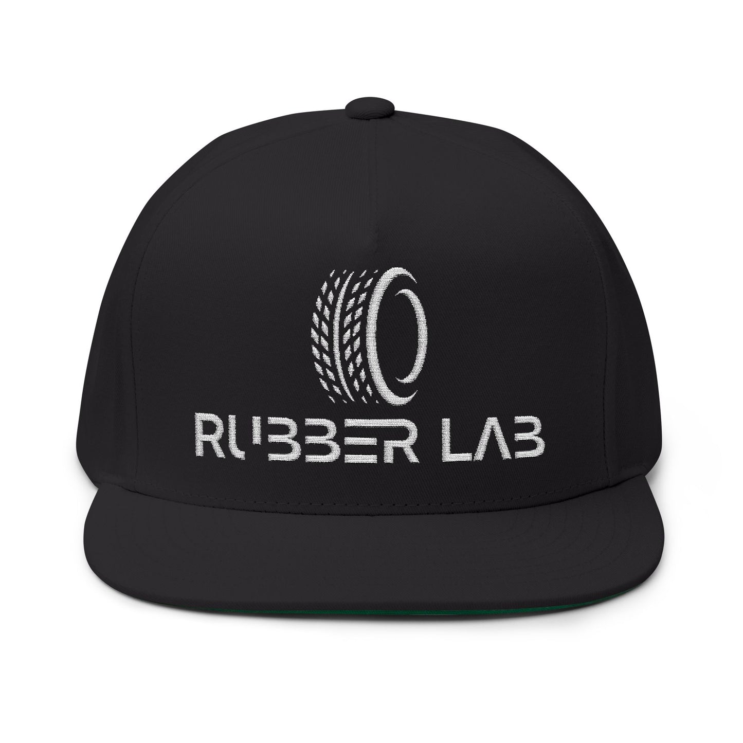 Rubber Lab Embroidered Flat Bill Cap