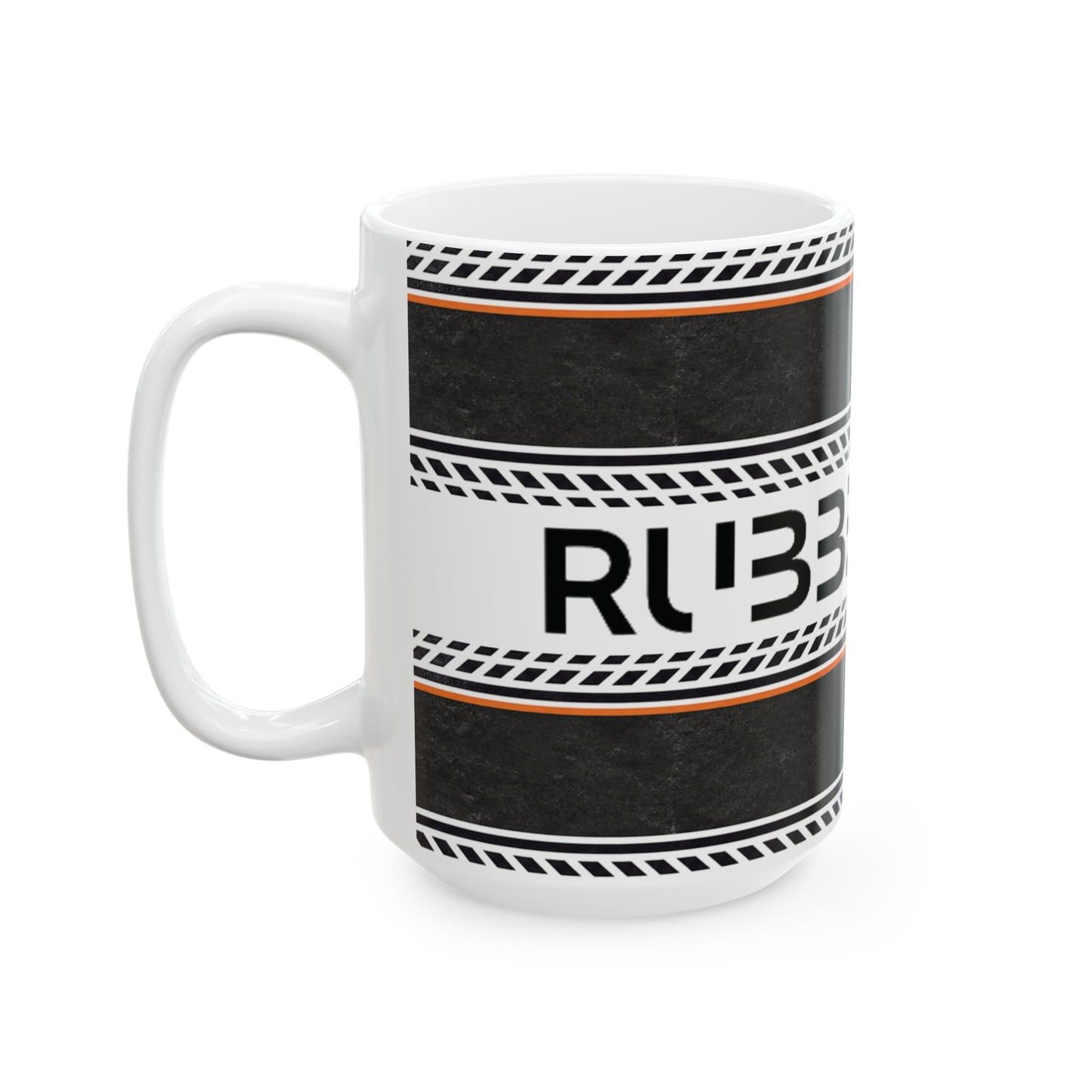 Ceramic Mug — 'BBBer Line' Tire-Track Design Coffee Cup (11oz & 15oz)